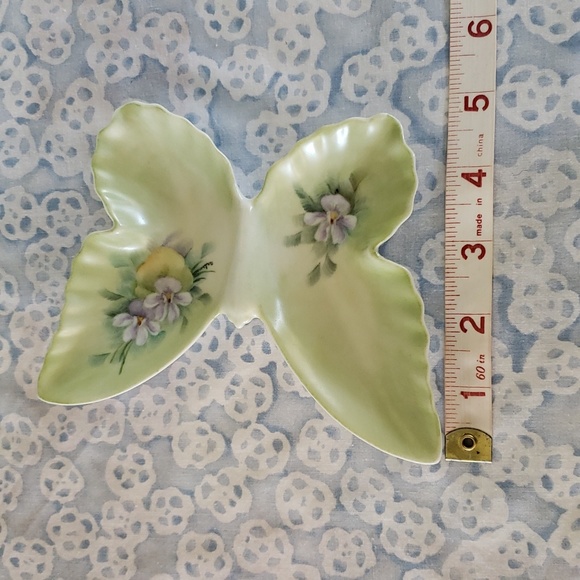 Vintage Butterfly Trinket Dish Floral Butterfly Flowers Floral Dish - Picture 8 of 11